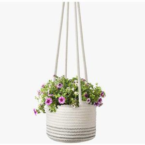 Urban Outfitters 7" Cotton Rope Macrame Hand Woven Plant Holder Hanging